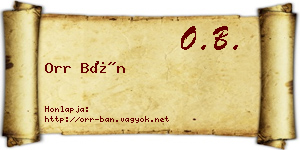 Orr Bán névjegykártya